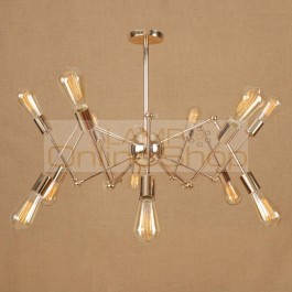 Europe Gold silver spider chandelier 6-16 head Modern simple wrought Iron creative Ceiling hanging lamp for restaurant cafe deco